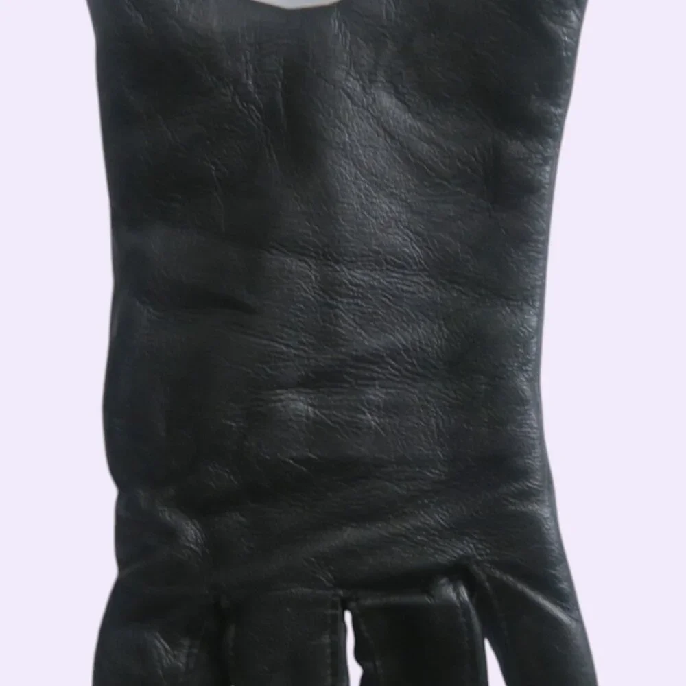 Unwrapped, Inc men's and women's sheepskin leather gloves in black size 10.